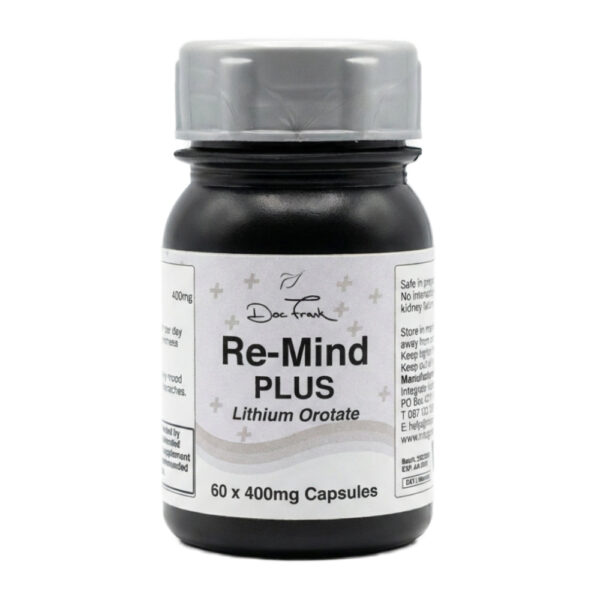 Re-Mind Plus - 400mg Lithium Orotate Capsules Label